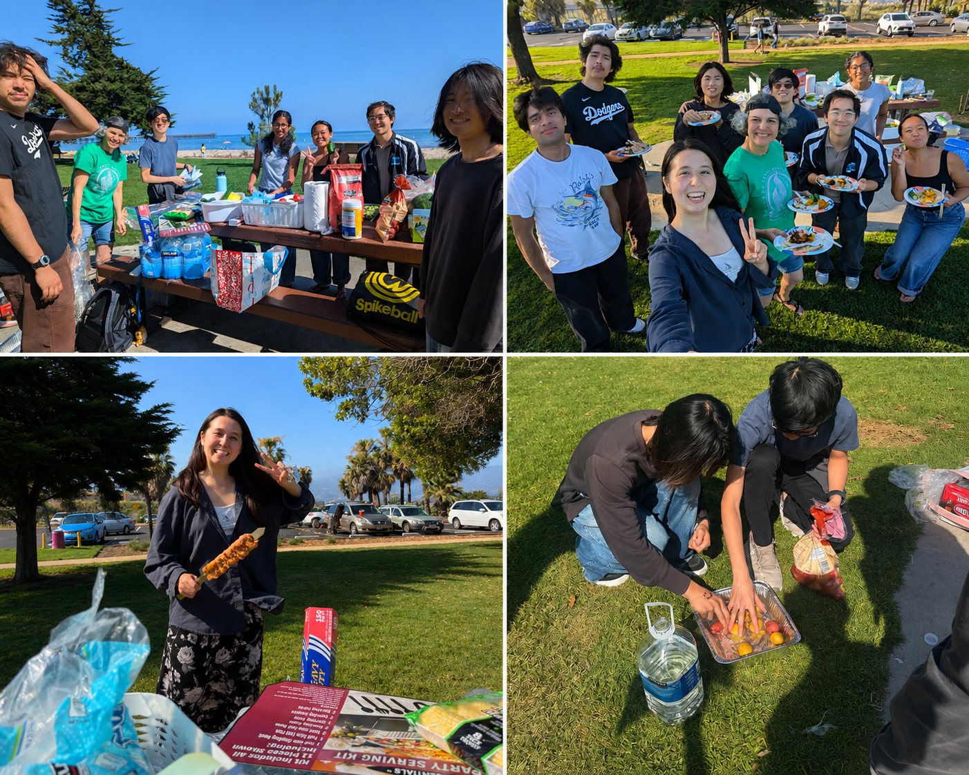 Embedded Ethics Lab students cooking food at the beach. 